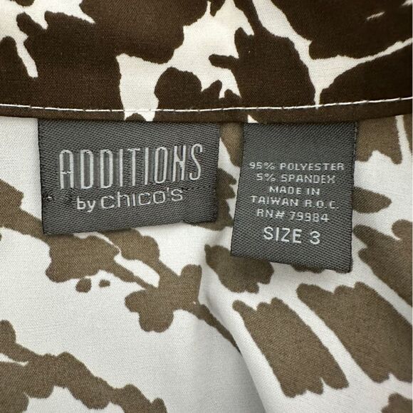 Chico’s brown and white zip up lightweight jacket with pockets size 3 - Picture 5 of 8